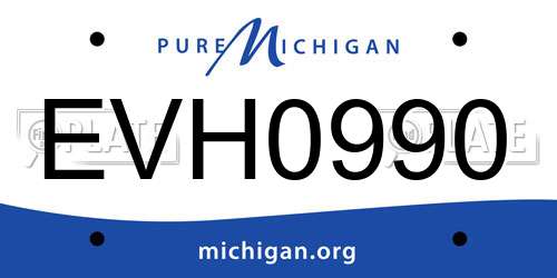 EVH0990 Michigan License Plate