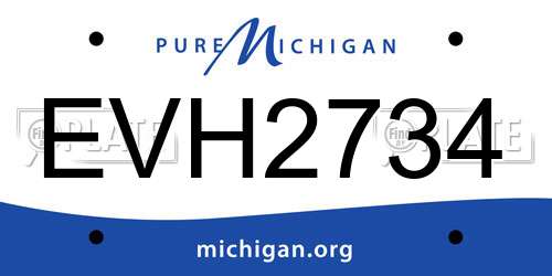EVH2734 Michigan License Plate
