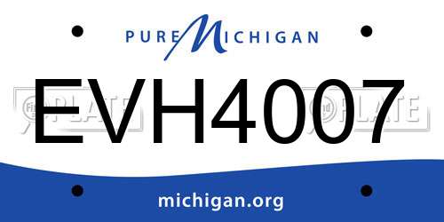 EVH4007 Michigan License Plate
