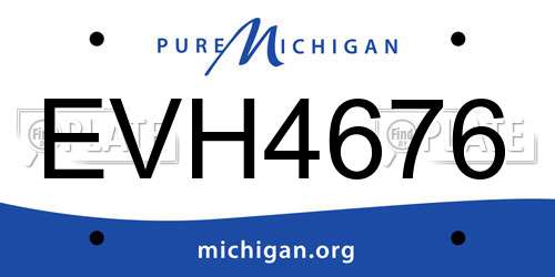 EVH4676 Michigan License Plate