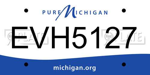 EVH5127 Michigan License Plate