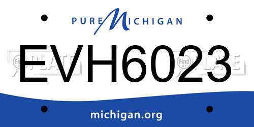 EVH6023 Michigan License Plate