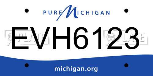 EVH6123 Michigan License Plate