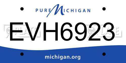 EVH6923 Michigan License Plate