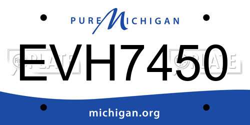 EVH7450 Michigan License Plate
