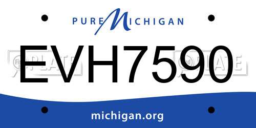 EVH7590 Michigan License Plate