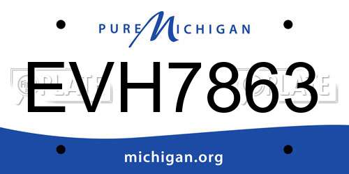 EVH7863 Michigan License Plate