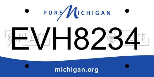 EVH8234 Michigan License Plate