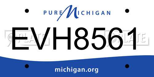 EVH8561 Michigan License Plate