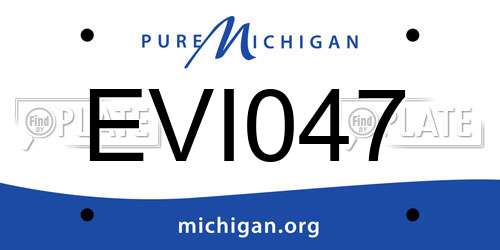 EVI047 Michigan License Plate
