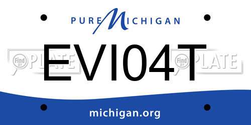 EVI04T Michigan License Plate