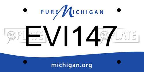 EVI147 Michigan License Plate