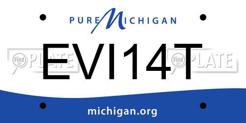 EVI14T Michigan License Plate