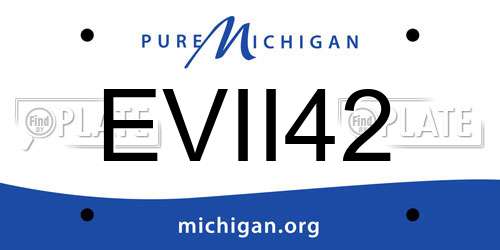 EVII42 Michigan License Plate