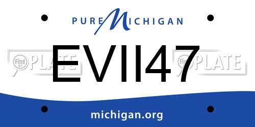 EVII47 Michigan License Plate
