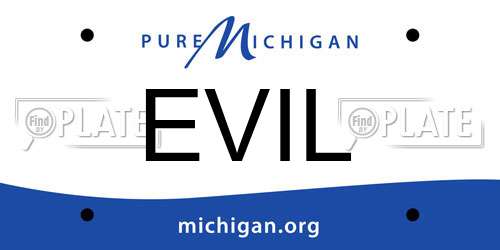 EVIL Michigan License Plate