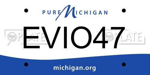 EVIO47 Michigan License Plate