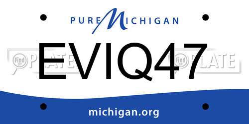 EVIQ47 Michigan License Plate