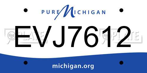 EVJ7612 Michigan License Plate