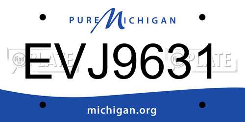 EVJ9631 Michigan License Plate