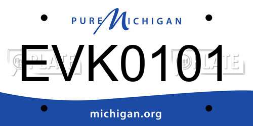 EVK0101 Michigan License Plate