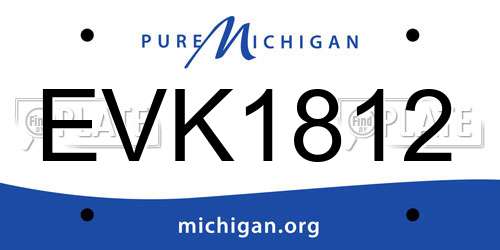 EVK1812 Michigan License Plate