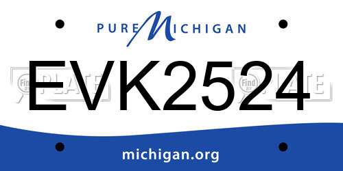 EVK2524 Michigan License Plate