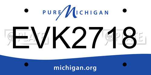 EVK2718 Michigan License Plate