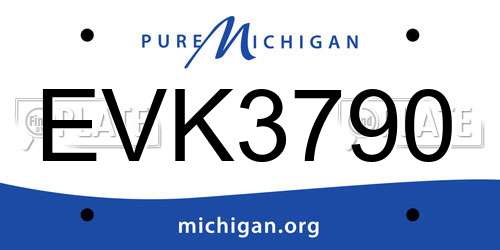 EVK3790 Michigan License Plate