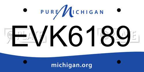 EVK6189 Michigan License Plate