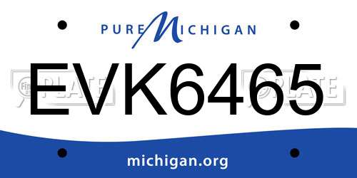 EVK6465 Michigan License Plate