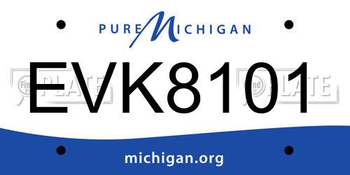 EVK8101 Michigan License Plate