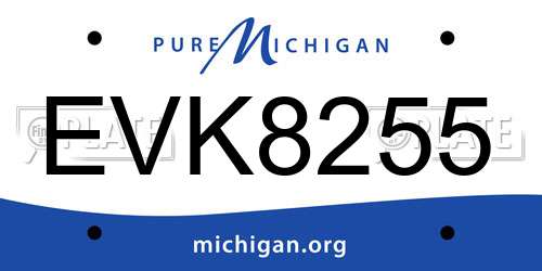 EVK8255 Michigan License Plate
