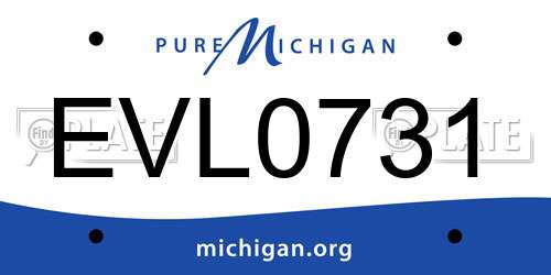 EVL0731 Michigan License Plate