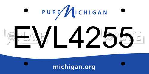 EVL4255 Michigan License Plate