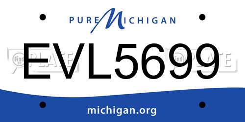 EVL5699 Michigan License Plate