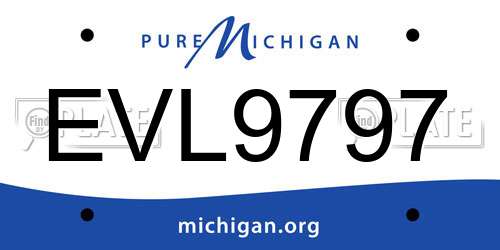 EVL9797 Michigan License Plate