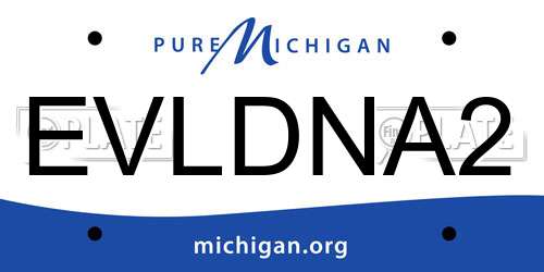 EVLDNA2 Michigan License Plate