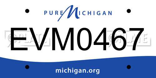 EVM0467 Michigan License Plate