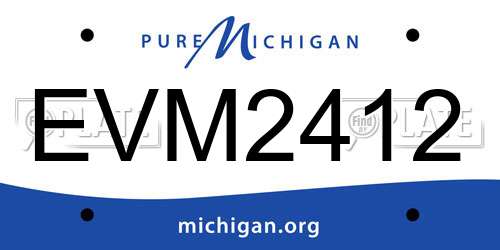 EVM2412 Michigan License Plate