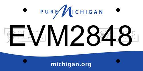 EVM2848 Michigan License Plate