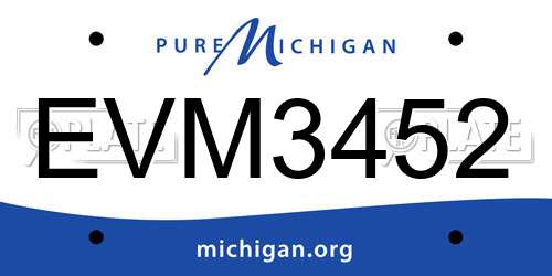 EVM3452 Michigan License Plate