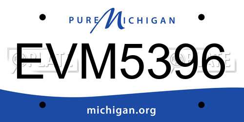 EVM5396 Michigan License Plate