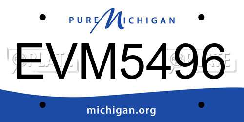 EVM5496 Michigan License Plate