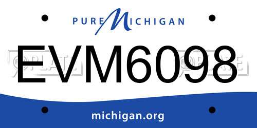 EVM6098 Michigan License Plate