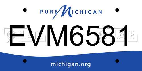 EVM6581 Michigan License Plate