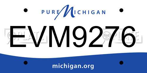 EVM9276 Michigan License Plate