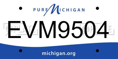 EVM9504 Michigan License Plate