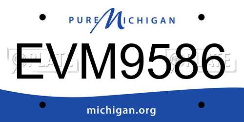 EVM9586 Michigan License Plate