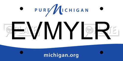EVMYLR Michigan License Plate
